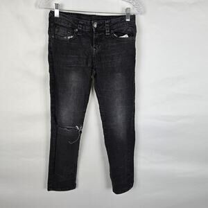 True Religion Gino Jeans Women's 10 Black Distressed Relaxed Slim